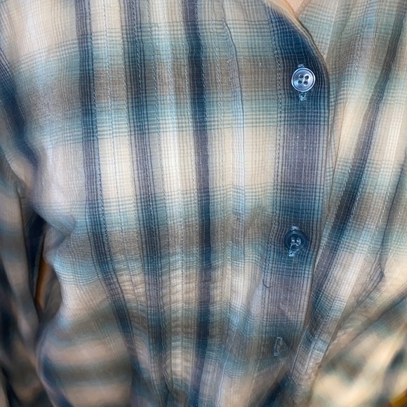 Style & co. Size 15 Cute blue plaid button up shirt petite - Picture 7 of 11